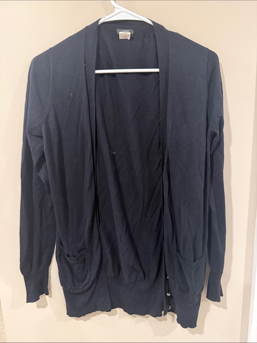 J Crew Classic Open-Front Women's Cardigan Sweater - Black